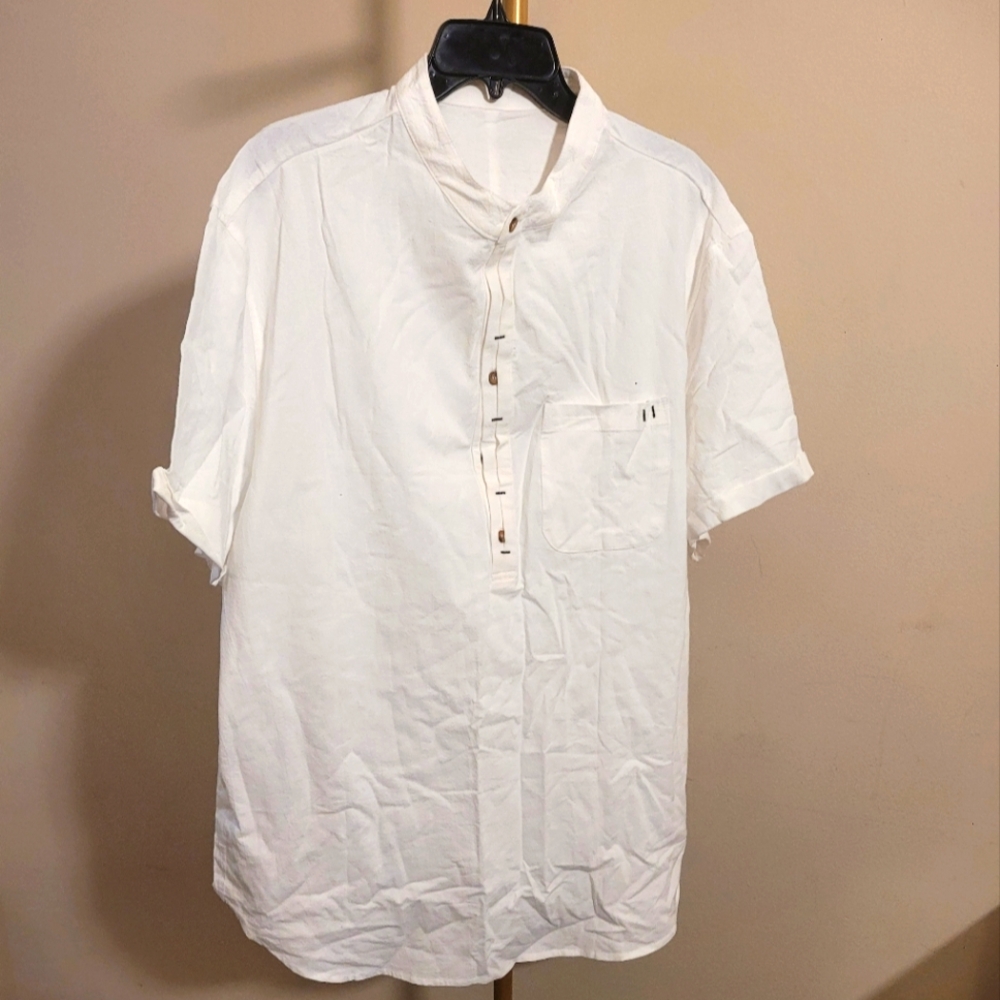 Men's White Casual Shirt XXL